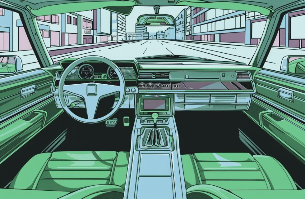 Driving occurs on the left side of the car